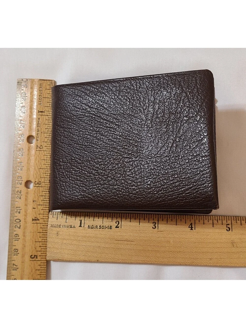 Vtg Lord Buxton Convertible Cowhide Leather Brown Wallet Key & Photo Insert EUC
